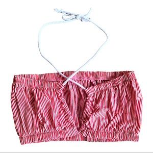 Free People Ceri Convertible Bandeau Top in Red Candy Stripe. Size XS. NWOT
